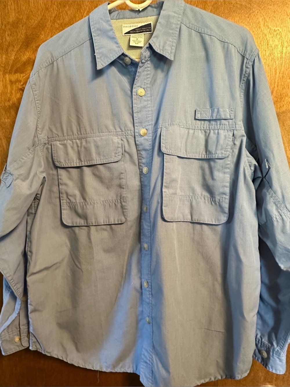 Exofficio Insect Shield Light Blue Casual Button-Down Shirt